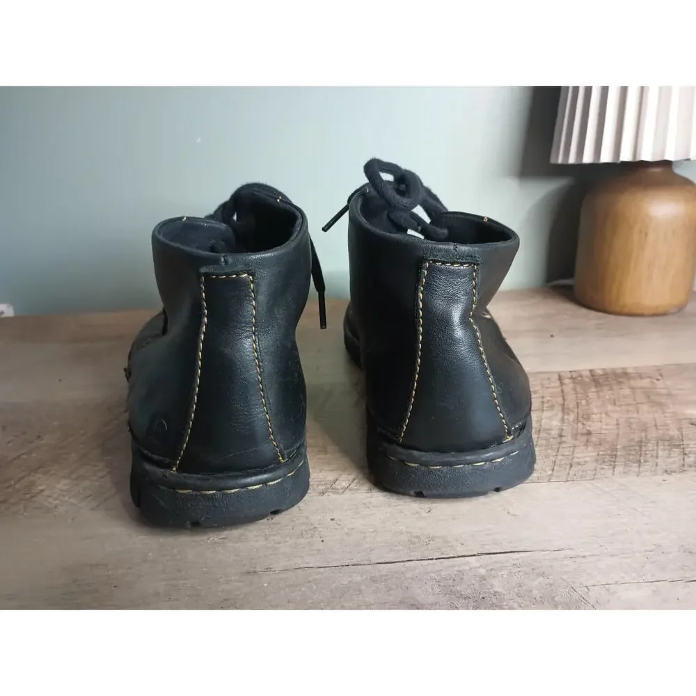 Born Mens Harrison Leather Chukka Boots 9.5M Black Lace Up Gorp Rustic Heritage